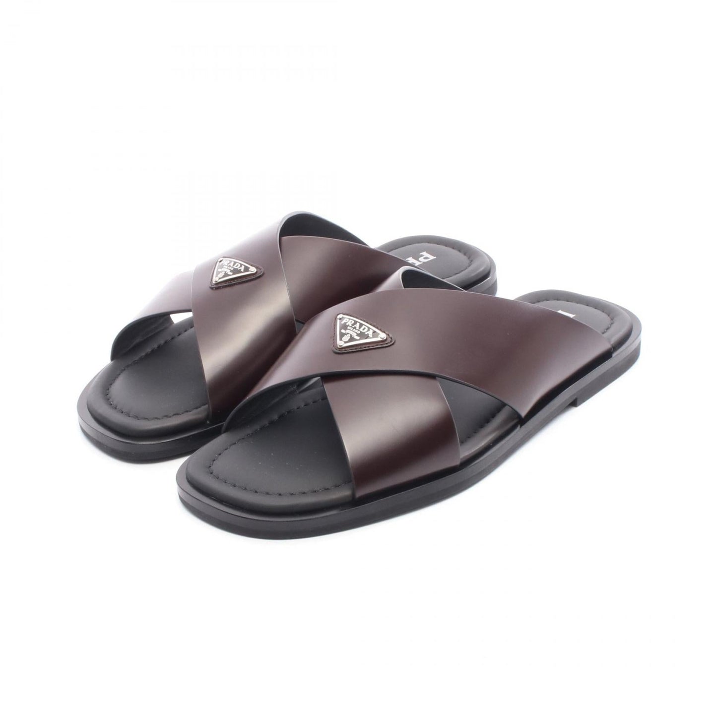 Prada Crisscross Leather Sandals