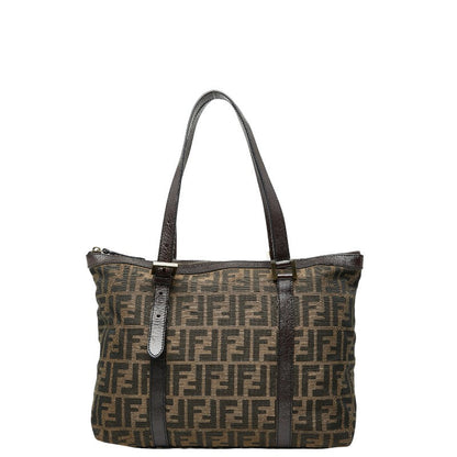 Fendi Zucca Canvas Leather Handbag