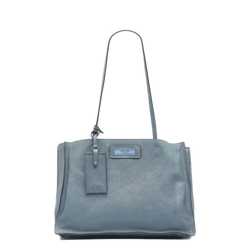 Prada Blue Leather Etiquette 2way Bag 1BG122
