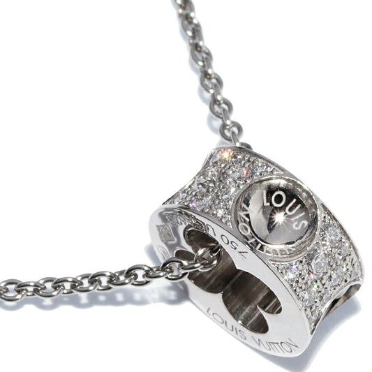 Louis Vuitton K18WG Empreinte Pendant Necklace Q93127