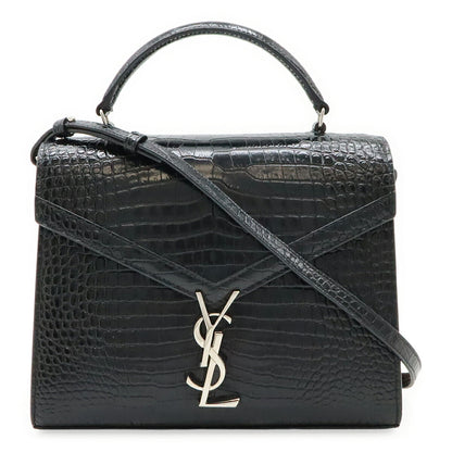 Saint Laurent Paris Cassandra Croc-Embossed Leather 2way Bag
