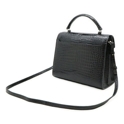 Saint Laurent Paris Cassandra Croc-Embossed Leather 2way Bag