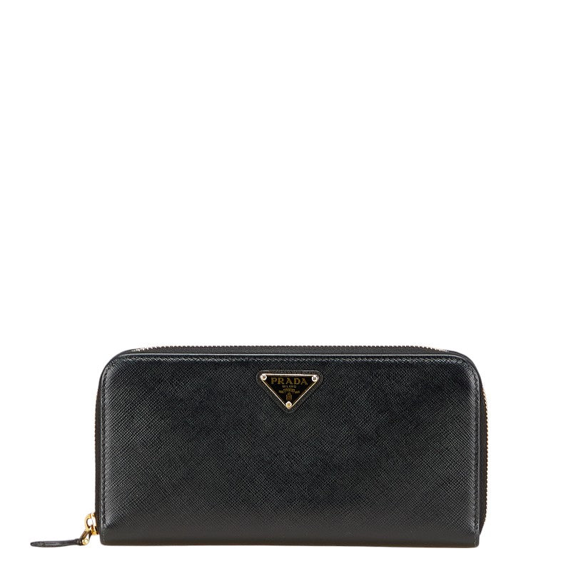 Prada Triangle Logo Saffiano Leather Long Wallet