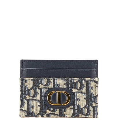 Dior 30 Montaigne Freesia Oblique Jacquard Cotton Canvas Lambskin Card Holder