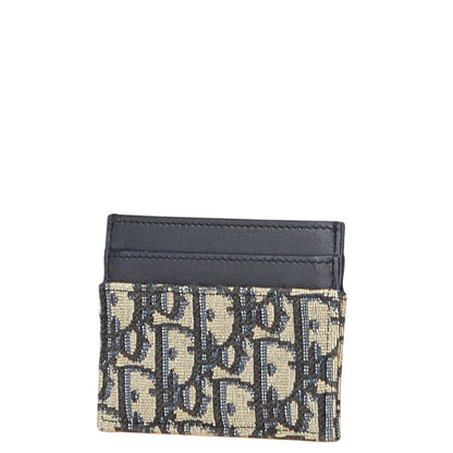 Dior 30 Montaigne Freesia Oblique Jacquard Cotton Canvas Lambskin Card Holder
