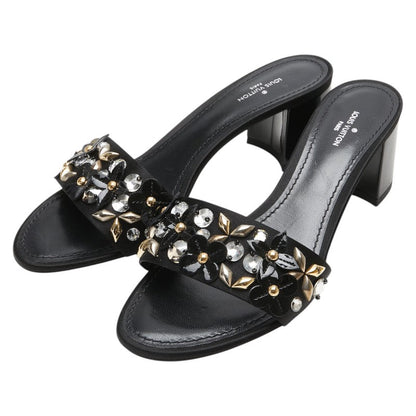 Louis Vuitton Bijou Flower Motif Patent Leather Satin Sandals