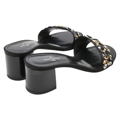 Louis Vuitton Bijou Flower Motif Patent Leather Satin Sandals