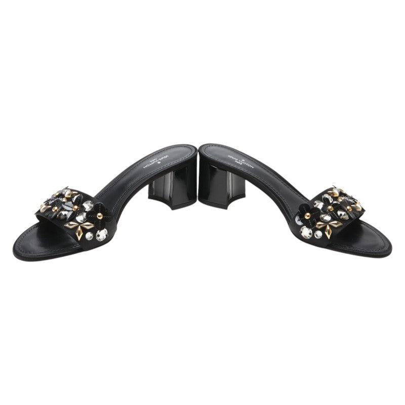 Louis Vuitton Bijou Flower Motif Patent Leather Satin Sandals