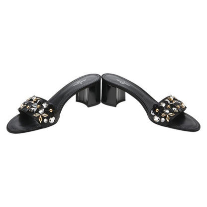 Louis Vuitton Bijou Flower Motif Patent Leather Satin Sandals
