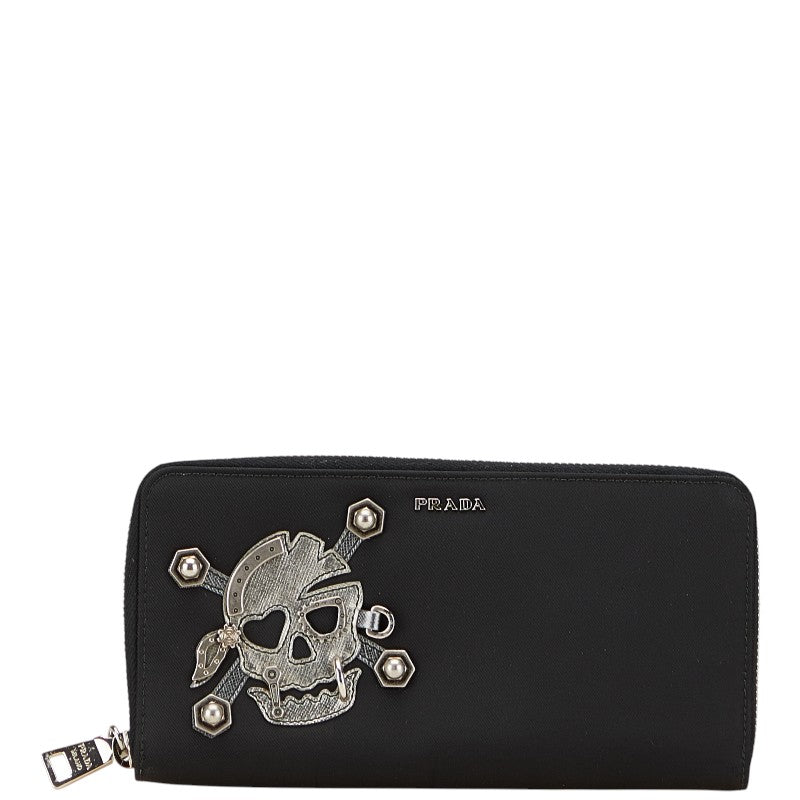Prada Skull Nylon Leather Long Wallet