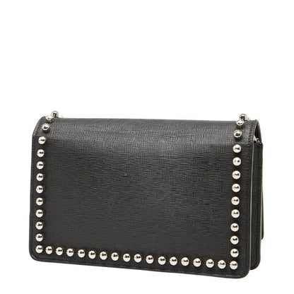 Fendi Karlito Studs Leather Shoulder Bag