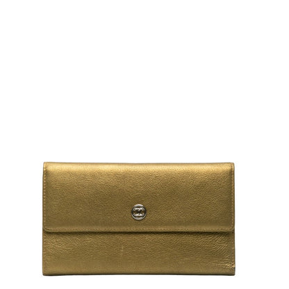 Chanel Coco Mark Leather Long Wallet