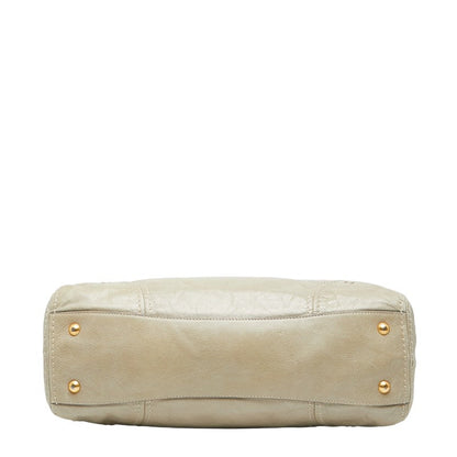 Prada Triangle Logo Plate Leather 2way Bag