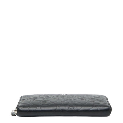 Chanel Coco Mark Camellia Lambskin Long Wallet