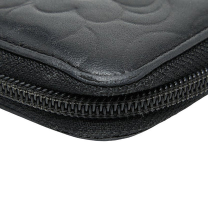 Chanel Coco Mark Camellia Lambskin Long Wallet