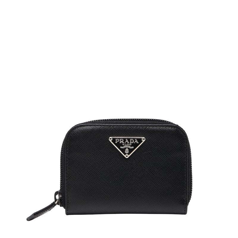 Prada Triangle Logo Saffiano Leather Coin Case