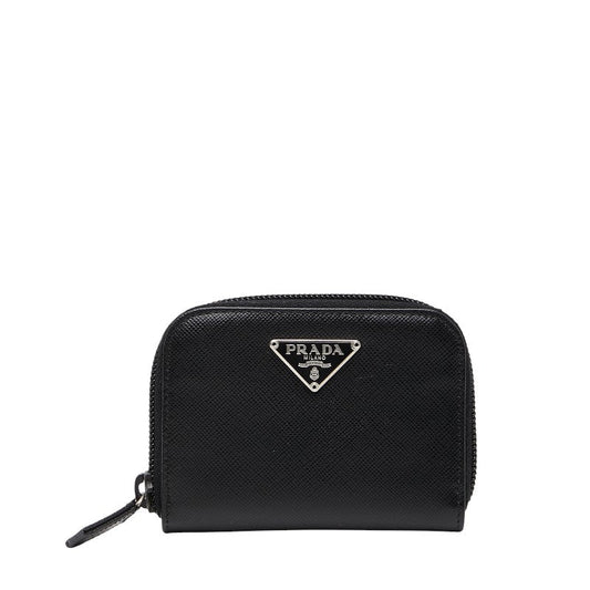 Prada Triangle Logo Saffiano Leather Coin Case