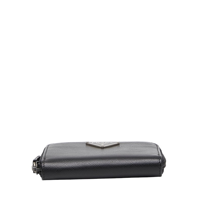 Prada Triangle Logo Saffiano Leather Coin Case