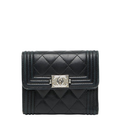 Chanel Boy Chanel Lambskin Trifold Wallet