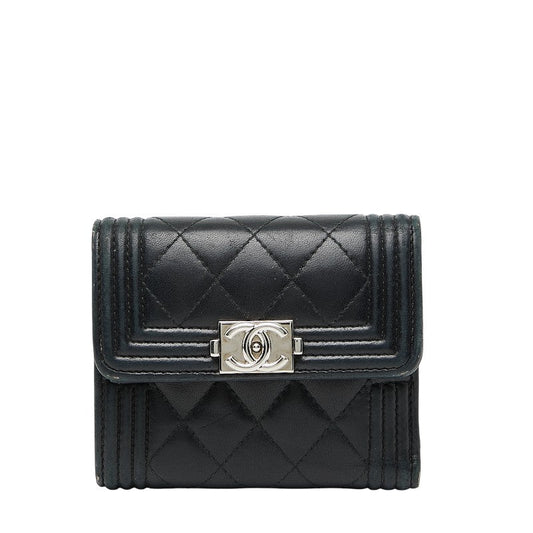 Chanel Boy Chanel Lambskin Trifold Wallet