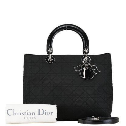 Dior Lady Dior Cannage Cotton Leather 2way Bag