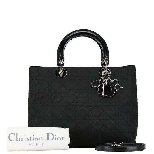 Dior Lady Dior Cannage Cotton Leather 2way Bag