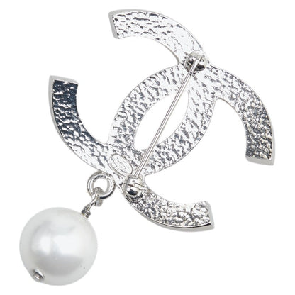 Chanel Metal Coco Mark Faux Pearl Brooch 07V