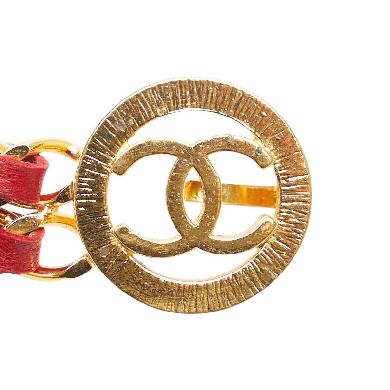 Chanel Gold-Plated Leather Coco Mark Belt