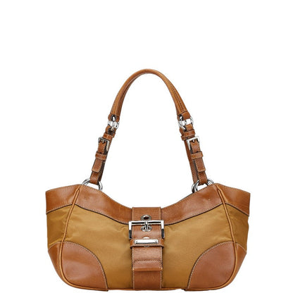 Prada Triangle Logo Plate Nylon Leather 2way Bag