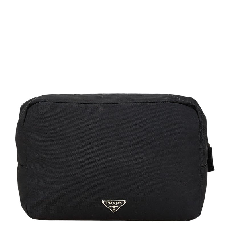 Prada Triangle Logo Plate Nylon Pouch