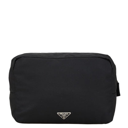 Prada Triangle Logo Plate Nylon Pouch