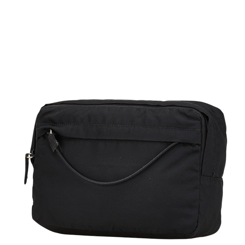 Prada Triangle Logo Plate Nylon Pouch