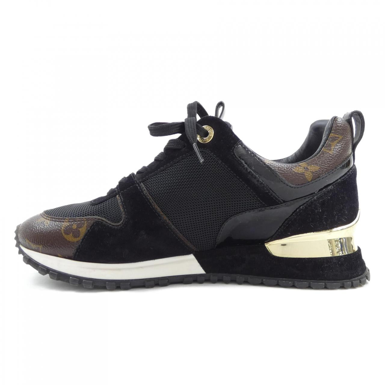 Louis Vuitton Run Away Line Suede Calf Leather Patent Monogram Canvas Sneakers