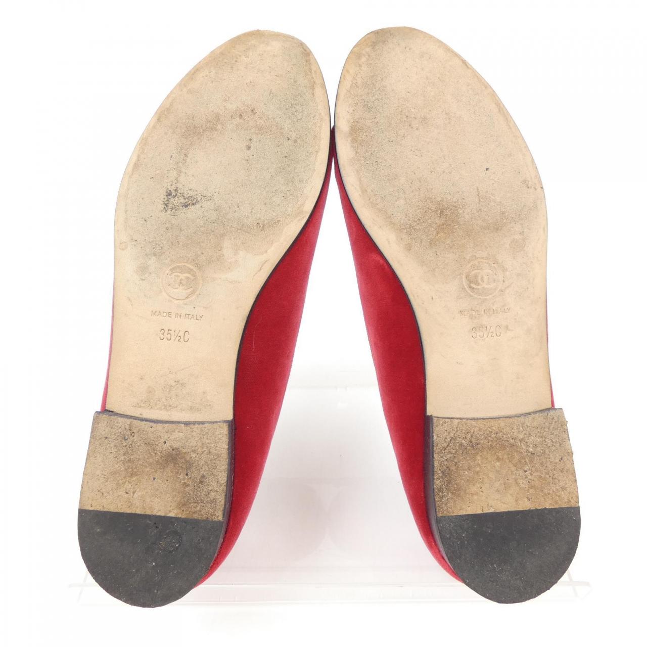 Chanel Velvet Patented Calfskin Flat Shoes