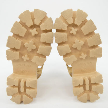 Prada Monolith Crochet Triangle Logo Sandals