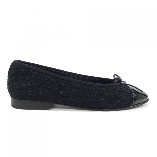 Chanel Ballerina Tweed Patented Calfskin Flats