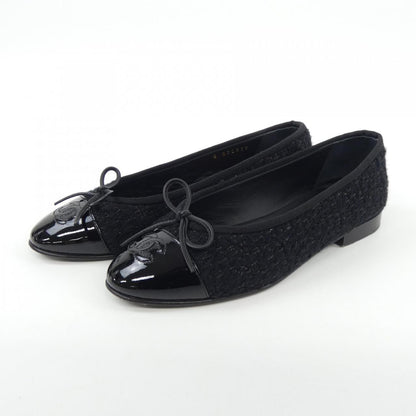 Chanel Ballerina Tweed Patented Calfskin Flats