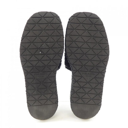 Prada Flatform Slide Triangle Logo Sandals