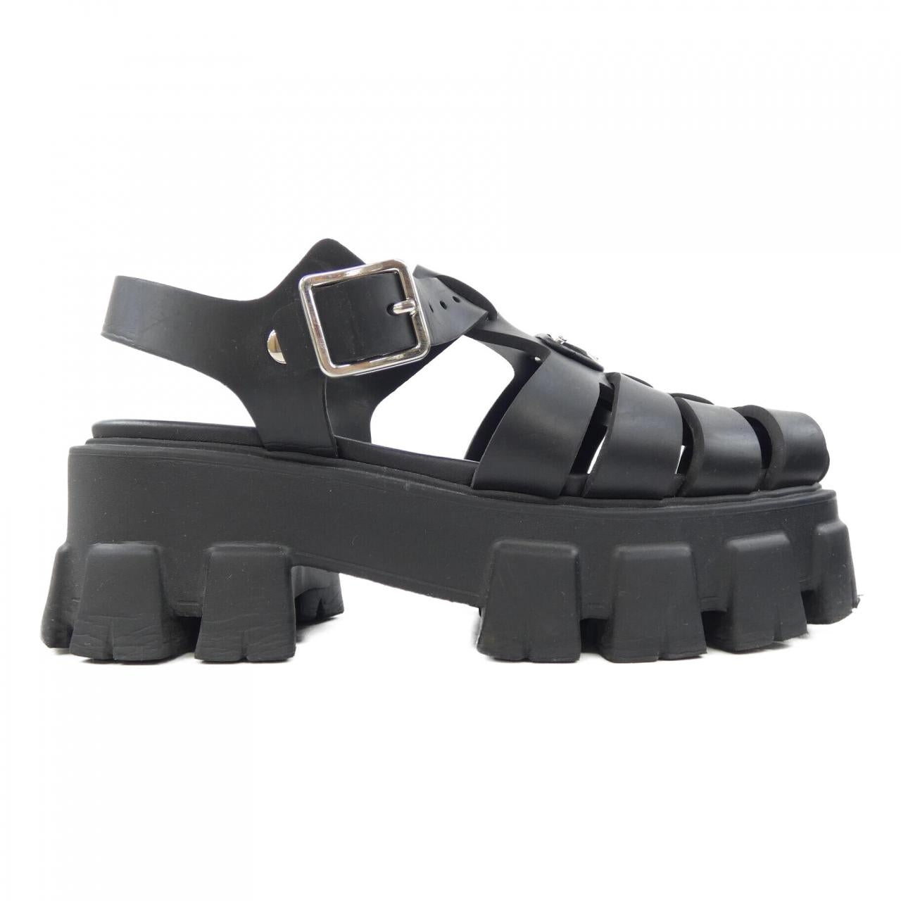 Prada Triangle Logo Monolith Foam Rubber Sandals