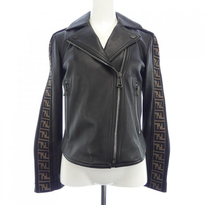 Fendi FPJ706 NBA Leather Riders Jacket