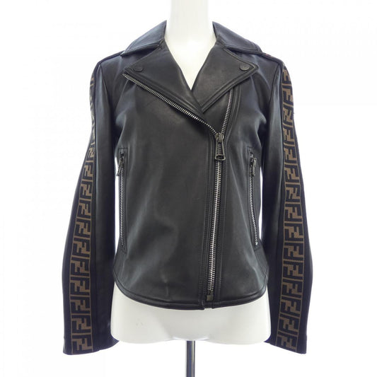 Fendi FPJ706 NBA Leather Riders Jacket