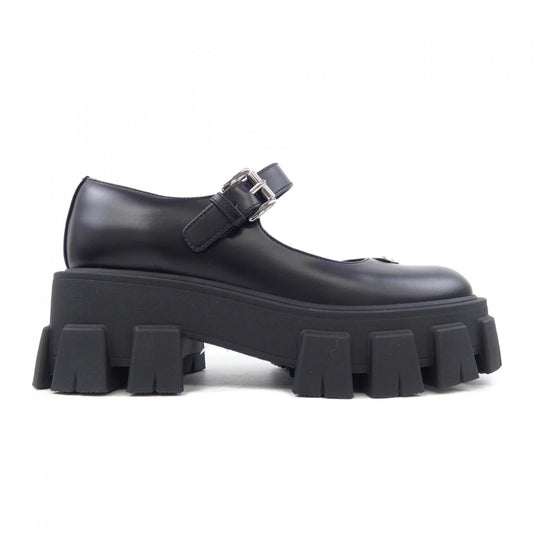 Prada Monolith Mary Jane Brushed Leather Shoes