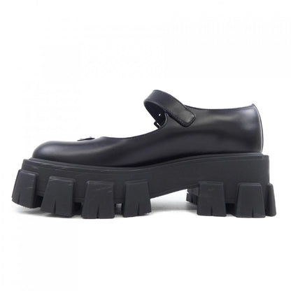 Prada Monolith Mary Jane Brushed Leather Shoes