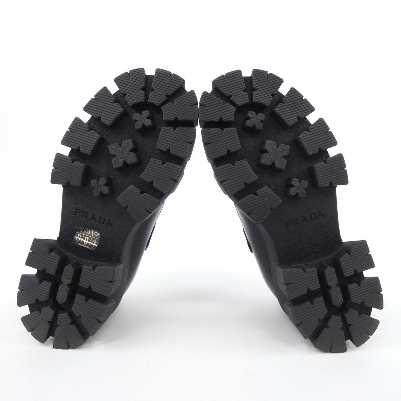 Prada Monolith Mary Jane Brushed Leather Shoes