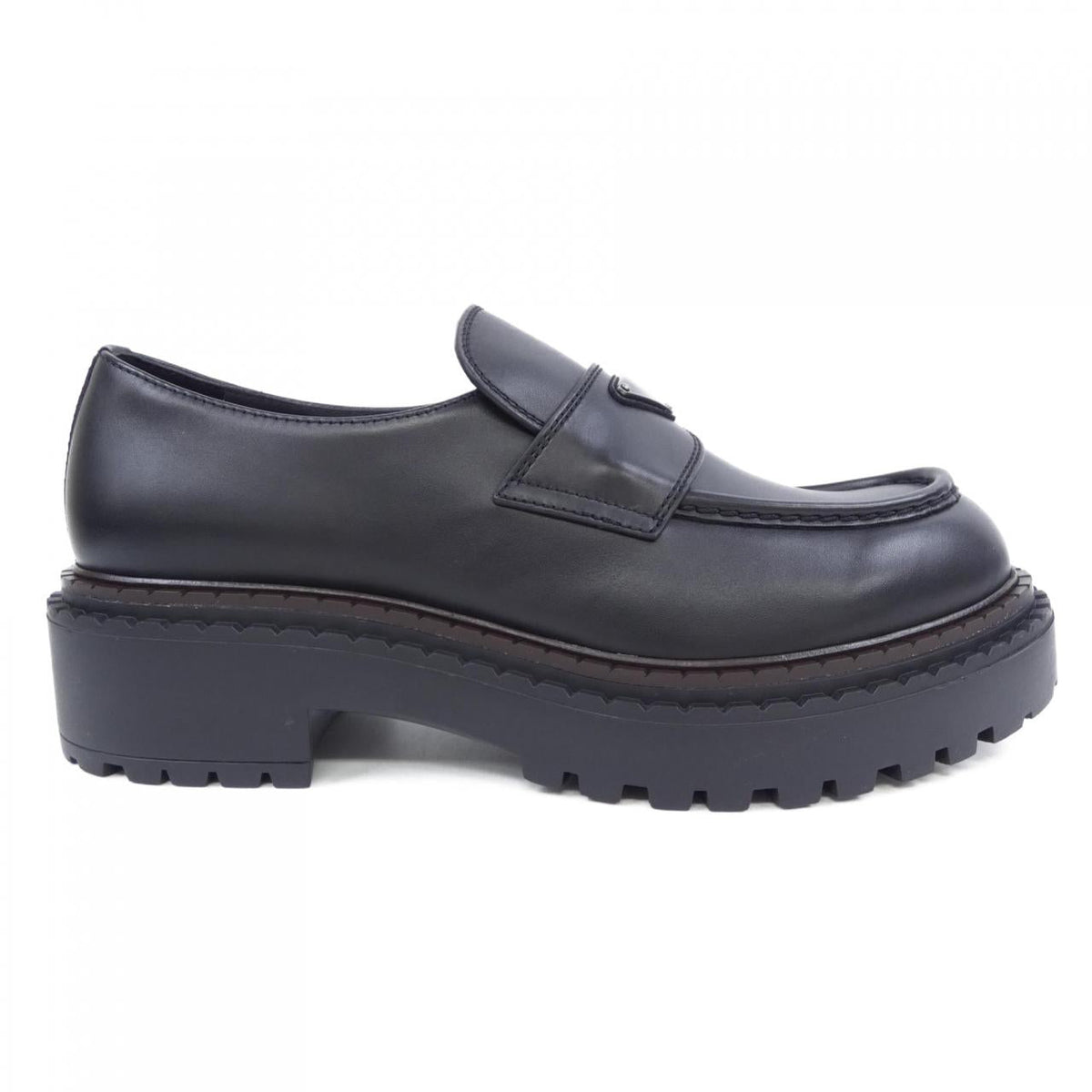 Prada Triangle Logo Leather Loafer