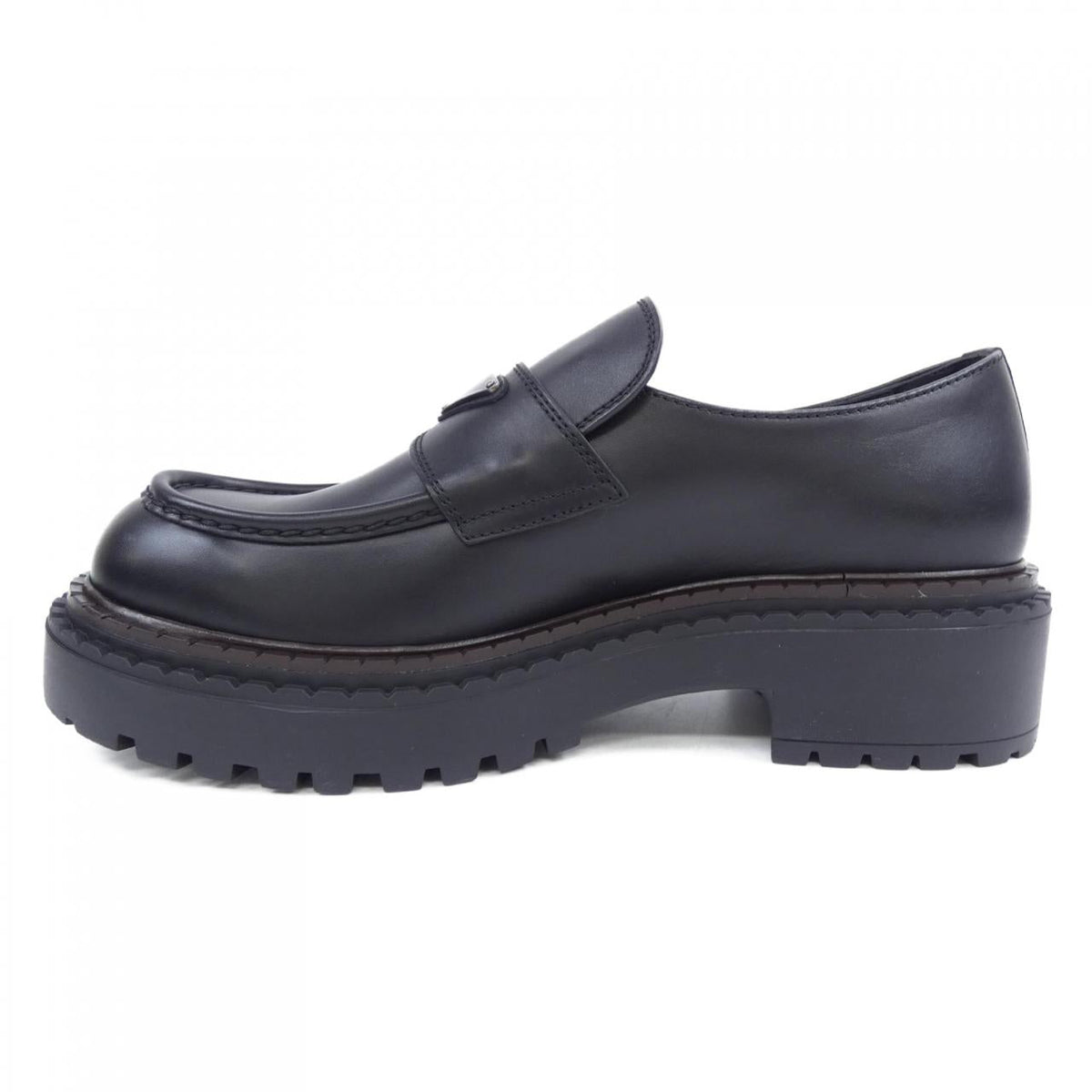 Prada Triangle Logo Leather Loafer