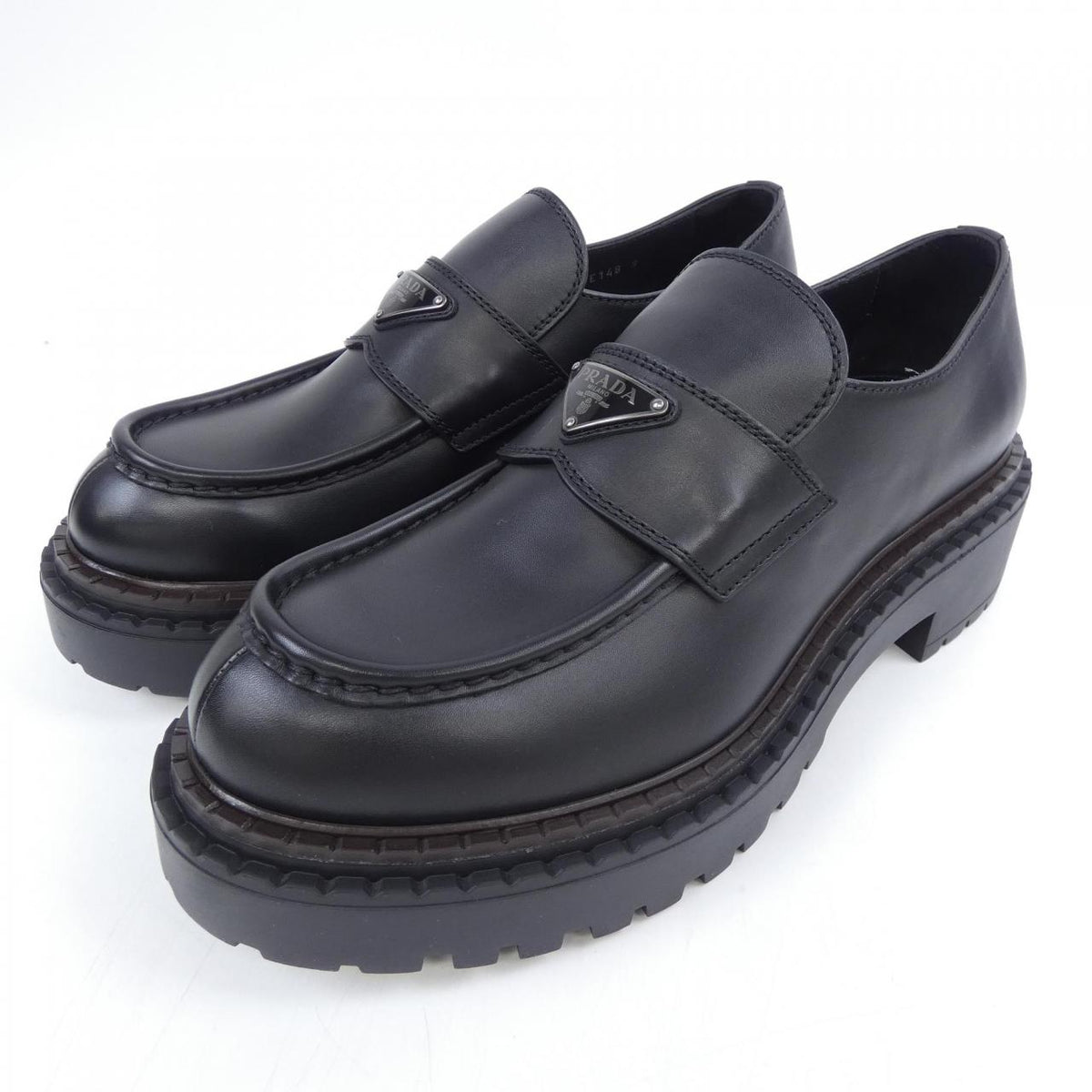 Prada Triangle Logo Leather Loafer