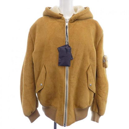 Prada Triangle Logo Shearling Jacket