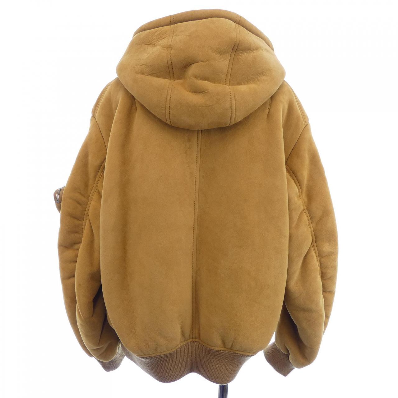 Prada Triangle Logo Shearling Jacket