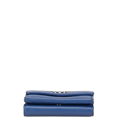 Chanel Coco Mark Lucky Flower Leather Tri-fold Wallet